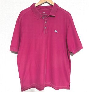 Tommy Bahama Mens XL Supima Cotton Golf Polo Shirt Pink Marlin Logo Short Sleeve